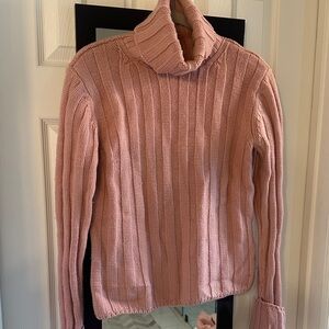 Valentines Pink Turtleneck wool Sweater Sm